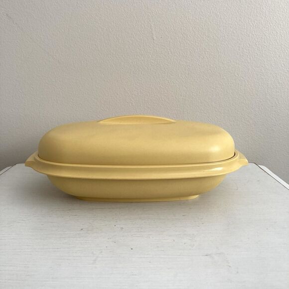 Tupperware Vintage 3 Piece Vegetable Rice Steamer Harvest Gold 1273-3 USA - Picture 1 of 7